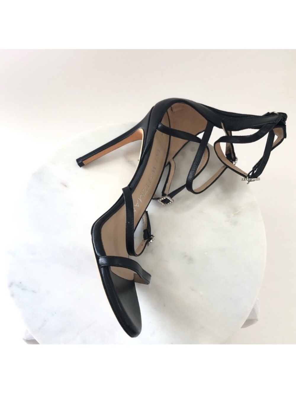 Stuart Weitzman Black Strappy Crystal-Accent Stiletto - Picture 9 of 16